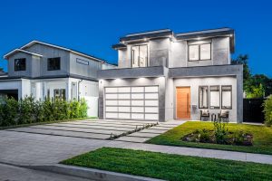Exterior shot of a Modern New Construction Home in Los Angeles.