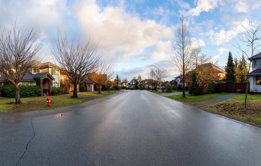 Residential Suburban Neighborhood in the City